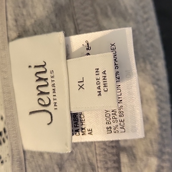 Jenni Gray Lace Trim Bralette NWOT size XL - Picture 8 of 11